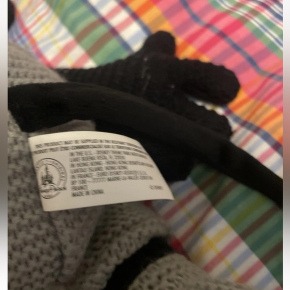 DISNEY PARKS PLUSH STEAMBOAT WILLIE MICKEY MOUSE, 20 IN BLACK GRAY WHITE KNIT - Picture 8 of 16